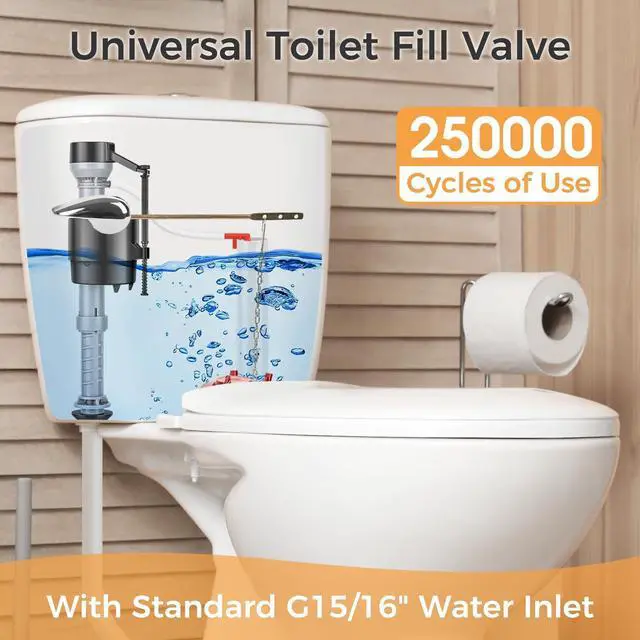 Alt view image 9 of 14 - Universal Toilet Flusher Replacement Kit, Toilet Fill Valve and 2-Inch Flapper Replacement Kit, Toilet Repair Kit Inside Tank, Adjustable, Quiet and Easy to Install (1-Pack)