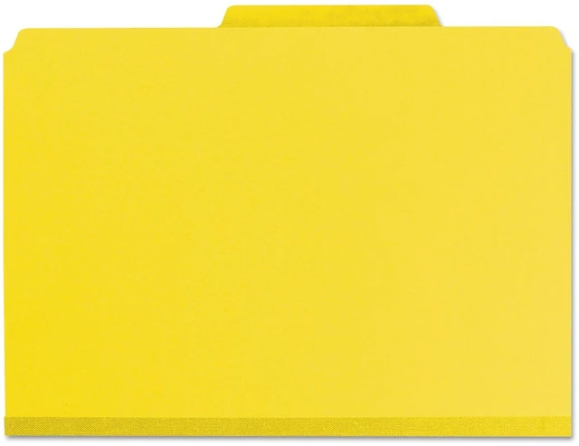 Alt view image 11 of 14 - Pressboard File Folder, 1/3-Cut Tab, 1" Expansion, Letter Size, Yellow, 25 per Box (21562)