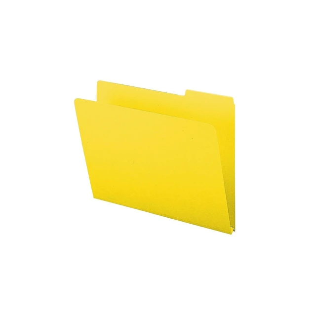 Alt view image 12 of 14 - Pressboard File Folder, 1/3-Cut Tab, 1" Expansion, Letter Size, Yellow, 25 per Box (21562)
