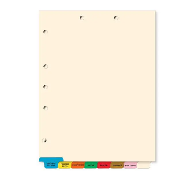 Alt view image 8 of 14 - Stock Medical Chart Dividers, 40 Sets of 8 Popular Healthcare Index Tabs, Bottom Tab, 8-1/2" x 11-3/8", Tabbies 54500, File Folder Organizer for Nursing Patient Charts & Medical Records