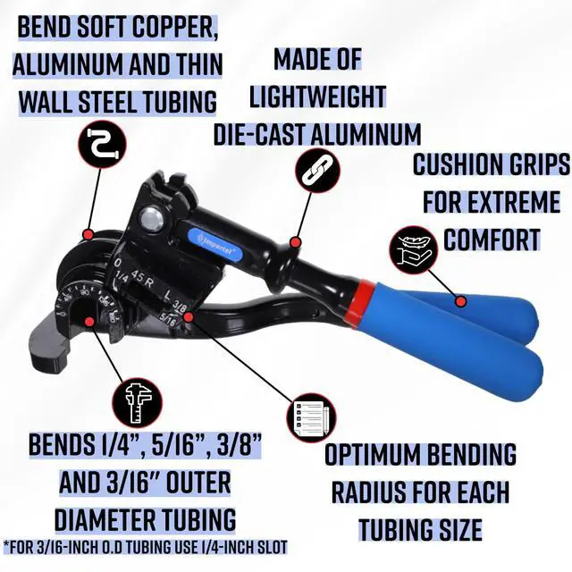 Alt view image 9 of 14 - Tool 470FH Triple Head 180 Degree Tube Bender with Roto-Lok Indexing Handle, 3/16", 1/4", 5/16", and 3/8"