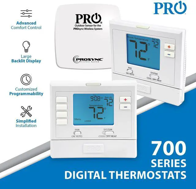 Alt view image 9 of 14 - PRO1 T701 Single Stage Non-Programmable Wall Thermostat for 1 Heat/1 Cool Conventional Systems, Conventional Digital Thermostat for Home