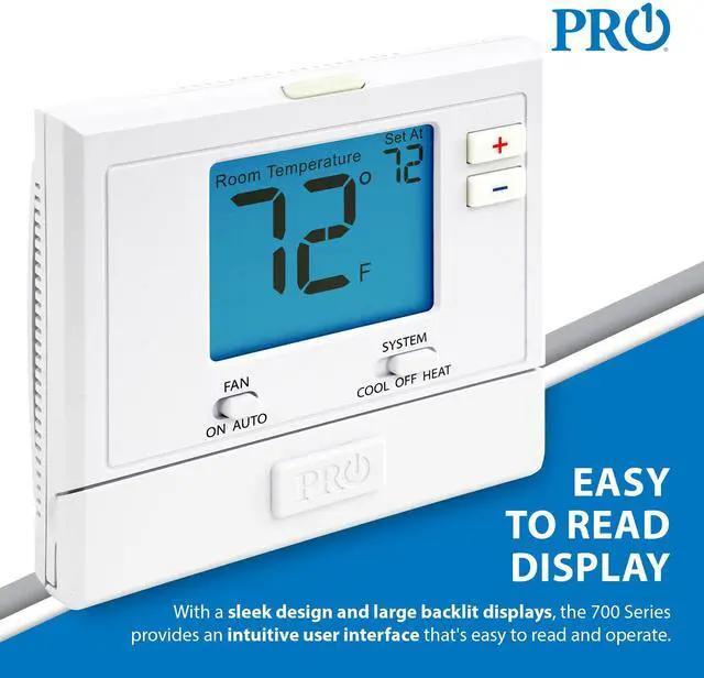 Alt view image 12 of 14 - PRO1 T701 Single Stage Non-Programmable Wall Thermostat for 1 Heat/1 Cool Conventional Systems, Conventional Digital Thermostat for Home
