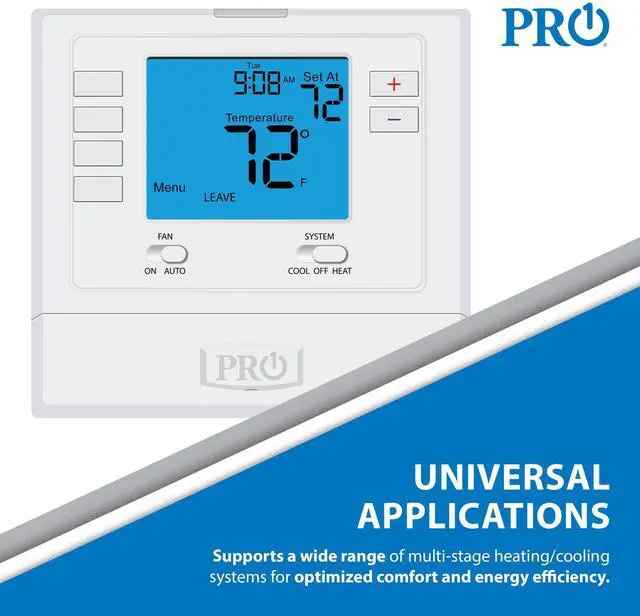 Alt view image 13 of 14 - PRO1 T701 Single Stage Non-Programmable Wall Thermostat for 1 Heat/1 Cool Conventional Systems, Conventional Digital Thermostat for Home