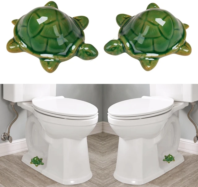 Alt view image 6 of 10 - Toilet Bolt Caps, Decorative Toilet Bolt Covers, Ceramic Cute Frog Covers Toilet Bolts Bathroom Decor Easy Installation Set of 2 (2pcs Green Turtle)