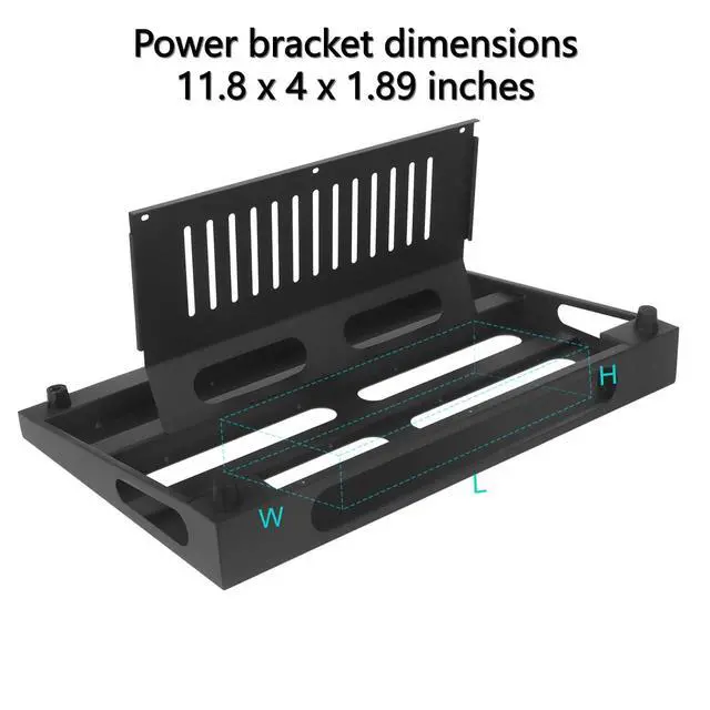 Alt view image 12 of 14 - Guitar Pedal Board 18" x 11.8" Guitar Pedalboard with Power Supply Bracket (GKS-18B)