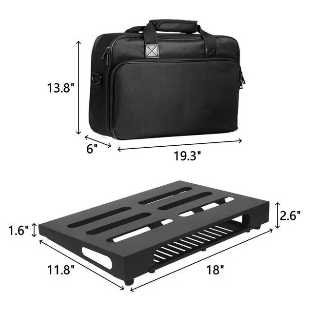 Alt view image 14 of 14 - Guitar Pedal Board 18" x 11.8" Guitar Pedalboard with Power Supply Bracket (GKS-18B)