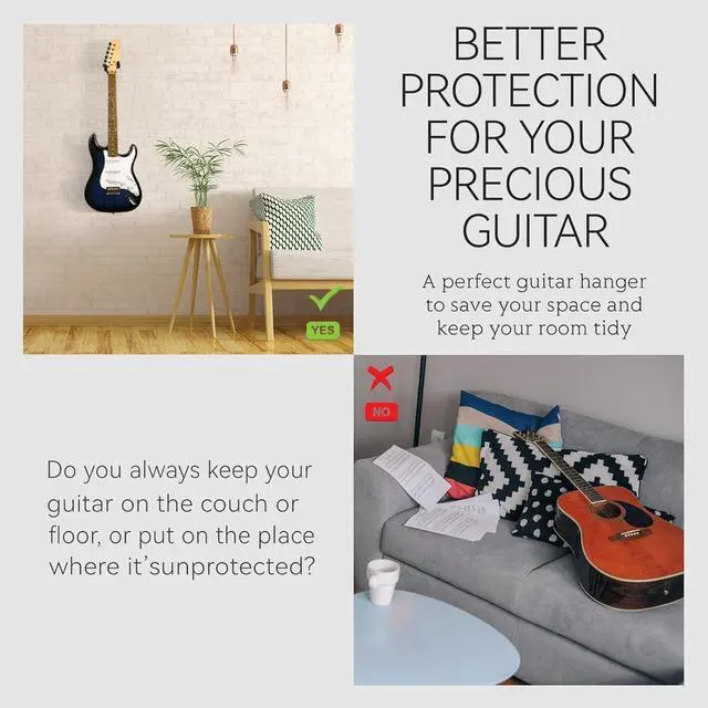 Alt view image 10 of 12 - 30Pack Guitar Hanger Bulk Wall Mount Hook Black Metal Guitar Holder Black