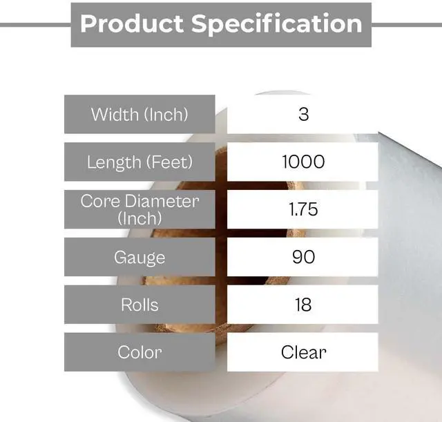 Alt view image 10 of 14 - PSBM Mini Stretch Wrap with Extended Core Spinner Handles, 18 Rolls 3 Inch x 1000 Feet 90 Gauge Heavy Duty Clear Plastic Wrap Industrial Strength Shrink Film for Moving, Packing & Shipping