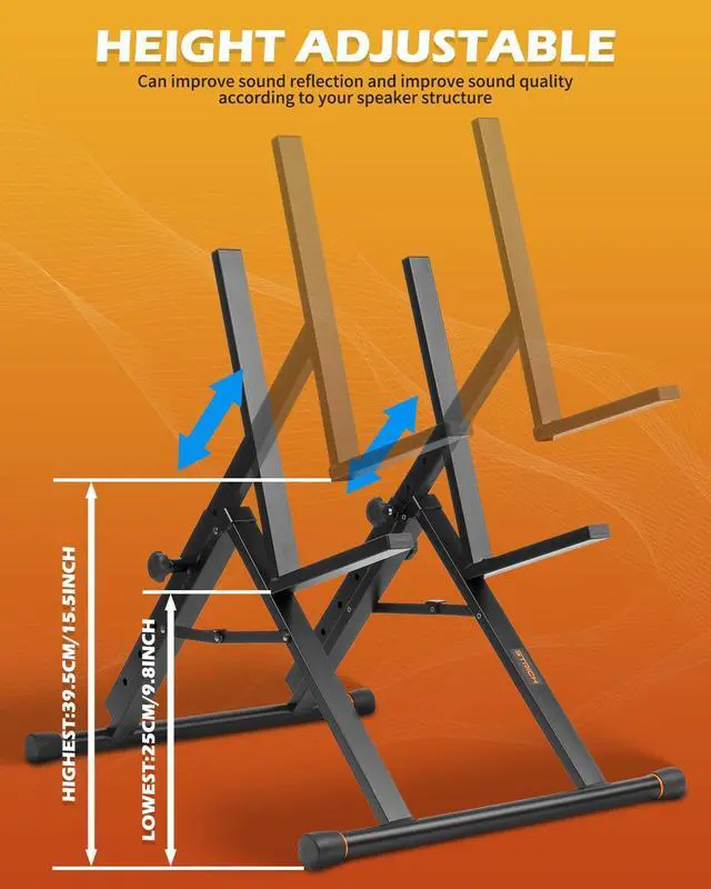 Alt view image 9 of 14 - SAT-03 High-Profile Tilt-Back Guitar Amp Stand, Black | Fully collapsible guitar combo speaker stand