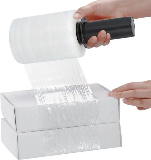 Alt view image 11 of 14 - PSBM Mini Stretch Wrap with Extended Core Spinner Handles, 18 Rolls 3 Inch x 1000 Feet 90 Gauge Heavy Duty Clear Plastic Wrap Industrial Strength Shrink Film for Moving, Packing & Shipping