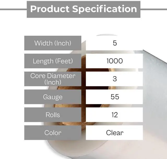 Alt view image 10 of 14 - PSBM Mini Stretch Wrap with Plastic Handle, 12 Rolls 5 Inch x 1000 Feet 55 Gauge Heavy Duty Clear Plastic Wrap Industrial Strength Shrink Film for Moving, Packing & Shipping