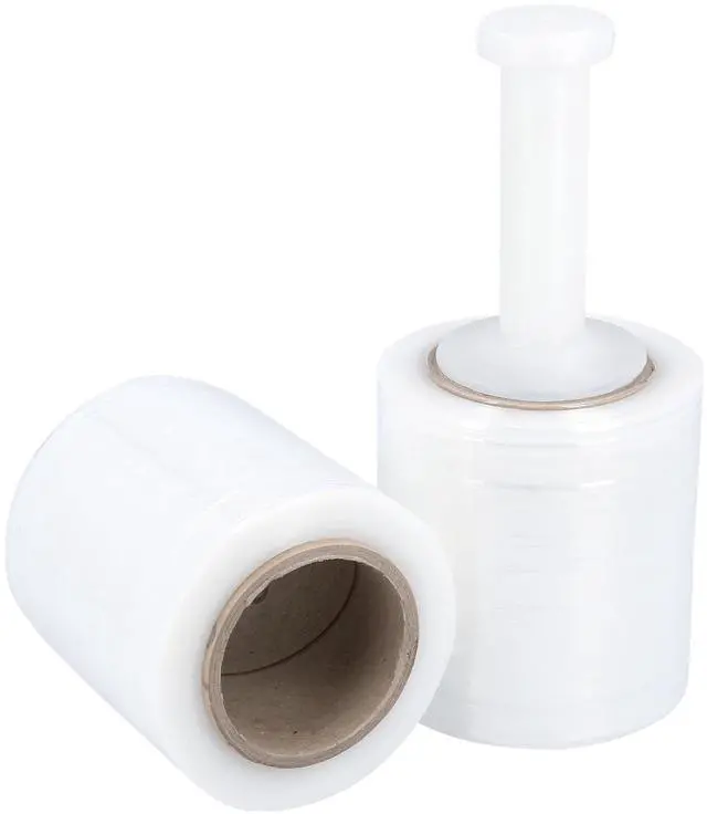 Alt view image 8 of 14 - PSBM Mini Stretch Wrap with Plastic Handle, 12 Rolls 5 Inch x 1000 Feet 55 Gauge Heavy Duty Clear Plastic Wrap Industrial Strength Shrink Film for Moving, Packing & Shipping