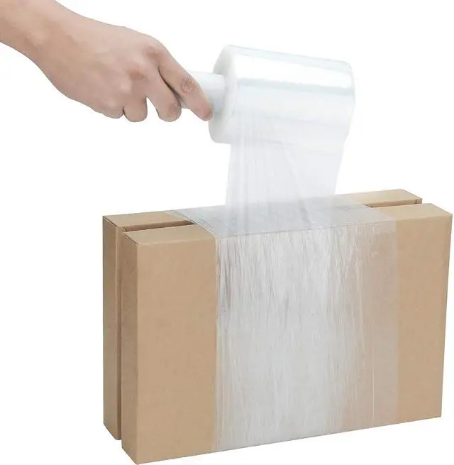 Alt view image 13 of 14 - PSBM Mini Stretch Wrap with Plastic Handle, 12 Rolls 5 Inch x 1000 Feet 55 Gauge Heavy Duty Clear Plastic Wrap Industrial Strength Shrink Film for Moving, Packing & Shipping