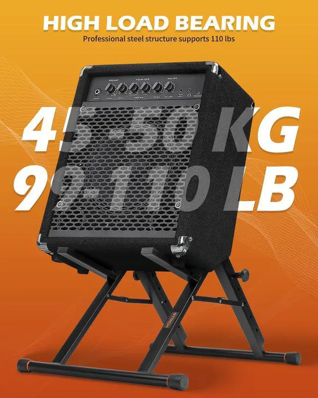 Alt view image 12 of 14 - SAT-03 High-Profile Tilt-Back Guitar Amp Stand, Black | Fully collapsible guitar combo speaker stand