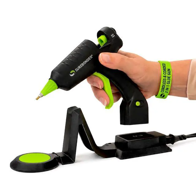 Alt view image 8 of 14 - Cordless/Corded High-Temperature Mini Hot Glue Gun with Fine Tip for Detailed Crafting and DIY Projects, 20 Watts (CL-195F)