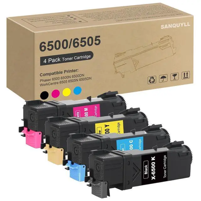 Alt view image 7 of 12 - 6500 6505 Toner Cartridge Compatible for Xerox Phaser 6500 WorkCentre 6505 Toner for 106R01594 106R01595 106R01596 106R01597 Black Cyan Magenta Yellow 4 Pack