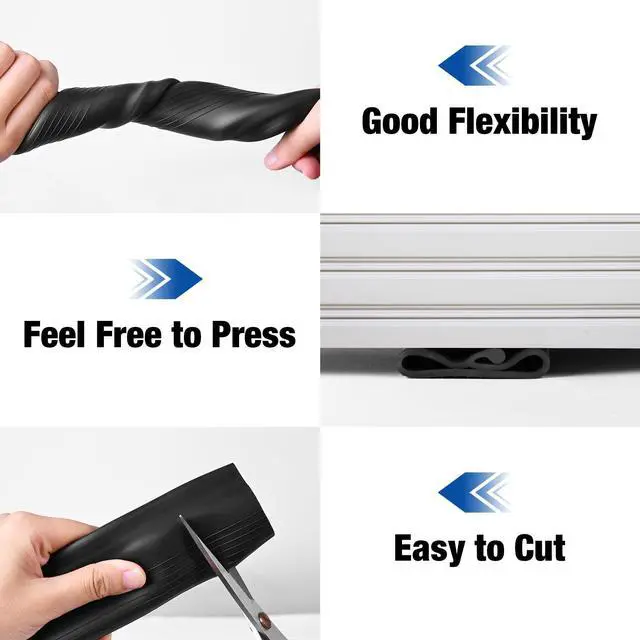 Alt view image 11 of 14 - 18FT Garage Door Seals Bottom Rubber 0.19" P Bulb Bottom Weather Seal, Weatherproof Replacement Weather Stripping Compatible with Overhead Door (18 FT, Black)