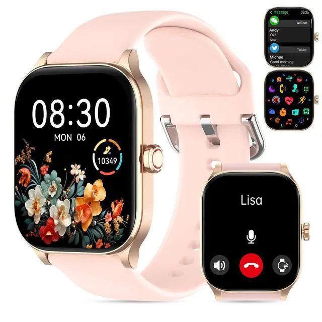 Alt view image 6 of 10 - Smart Watch for Women Men (Answer/Make Call), Smartwatches with Heart Rate/SpO2/Sleep/Stress Monitor, IP68 Waterproof Activity Tracker for Android iPhone, 100+ Sports Fitness Watches (Pink, 1.85")