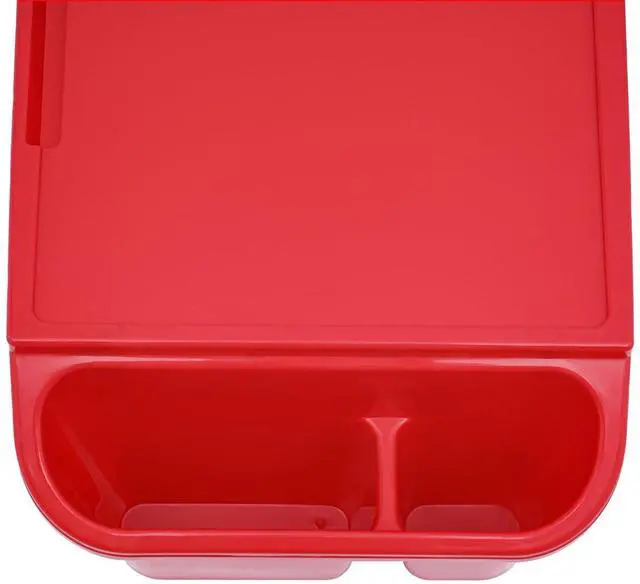 Alt view image 14 of 14 - 12Pcs Kids Lap Desk Tray, Portable Activity Table, Portable Lap Bed Table with Side Pockets, Plastic Lap Desk for Classroom Children Car Activity Eating Floor (12, Red)