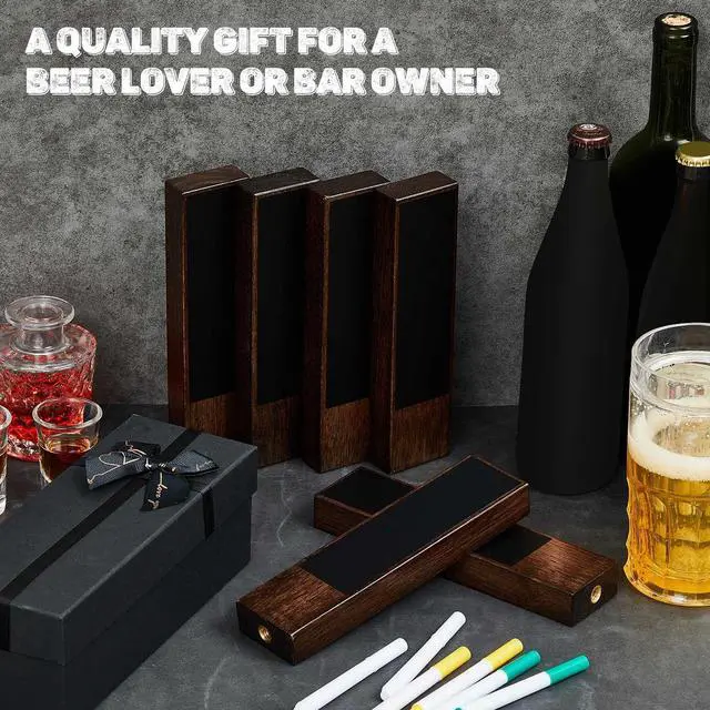 Alt view image 11 of 14 - 9 Pcs Chalkboard Beer Tap Handles Wooden Walnut Keg Tap Handle with Chalk Markers Taps Handles Gift for Beer Bar Lovers Home Brewers Bars Restaurant Wedding (Oak)