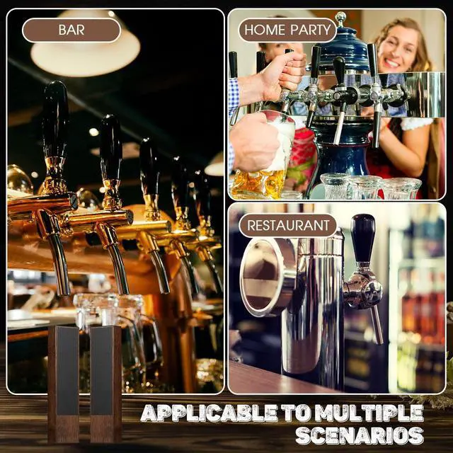 Alt view image 14 of 14 - 9 Pcs Chalkboard Beer Tap Handles Wooden Walnut Keg Tap Handle with Chalk Markers Taps Handles Gift for Beer Bar Lovers Home Brewers Bars Restaurant Wedding (Oak)