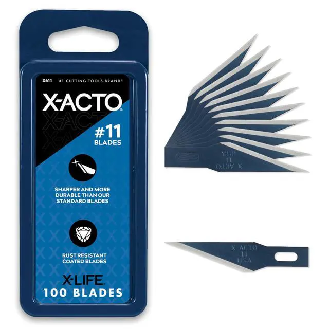 Alt view image 5 of 8 - Knife Blades, # 11 Blades, Classic Fine Point, Pack Of 100 - Sharp, Durable, For Cutting and Trimming