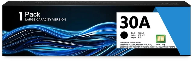 Alt view image 7 of 12 - 30A Black Toner Cartridge CF230A (with Chip) Compatible Replacement for HP 30A Toner Cartridge 30X CF230X Works with Laser Pro M203dn M203dw Laser Pro MFP M227fdw M227sdn M227fdn Printer (Pack of 1)
