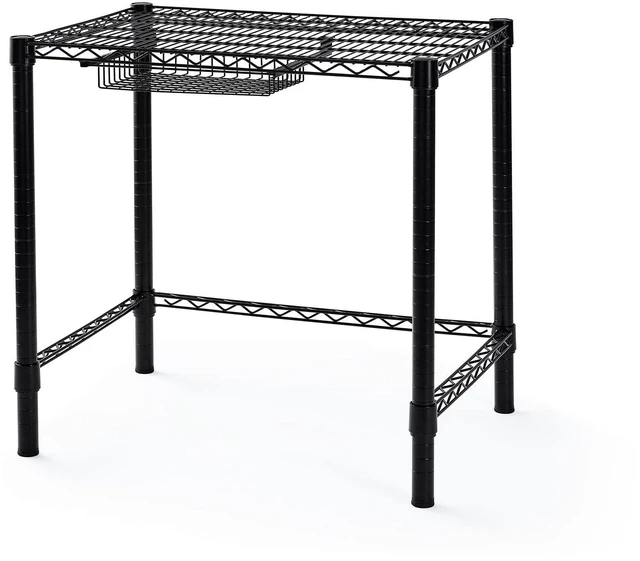 Alt view image 6 of 10 - Suprima® Heavy Duty Carbon Steel Desk - Compact Size - Black