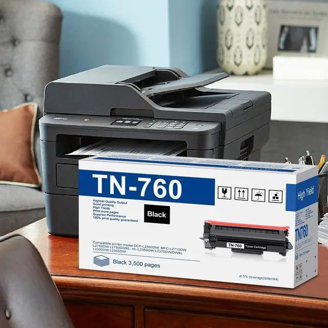 Alt view image 14 of 14 - TN760 High-Yield Black Toner Cartridge Twin Pack, TN760 2PK, Replacement for Brother TN-760 TN-730 Toner for HL-L2350DW L2395DW L2390DW L2370DW MFC-L2750DW MFC-L2710DW DCP-L2550DW Printer