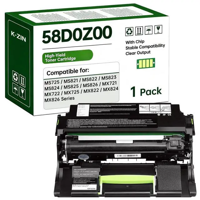 Alt view image 8 of 14 - 58D0Z00 Black Imaging Unit Compatible with Lexmark 58D0Z00 Imaging Unit | for B2865dw MS821dn MS821n MS823dn MS825dn MS826de MS725dvn MX721ade MX722ade MX822ade MX826ade Printer