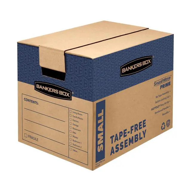 Alt view image 8 of 14 - 10-Pack Small Prime HD Moving Boxes with Reinforced Handles | Upgrade moving day with Prime boxes featuring attached lids, strong handles, and fast setup
