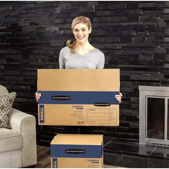 Alt view image 9 of 14 - 10-Pack Small Prime HD Moving Boxes with Reinforced Handles | Upgrade moving day with Prime boxes featuring attached lids, strong handles, and fast setup