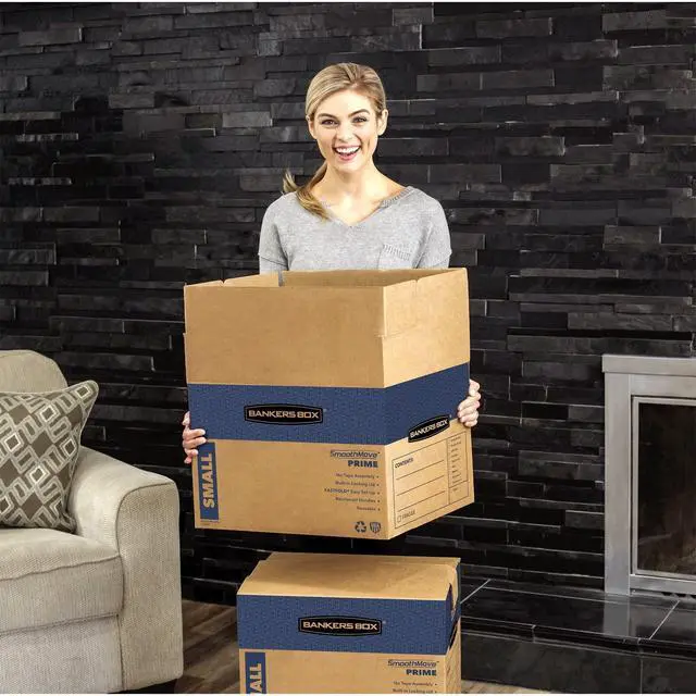 Alt view image 10 of 14 - 10-Pack Small Prime HD Moving Boxes with Reinforced Handles | Upgrade moving day with Prime boxes featuring attached lids, strong handles, and fast setup