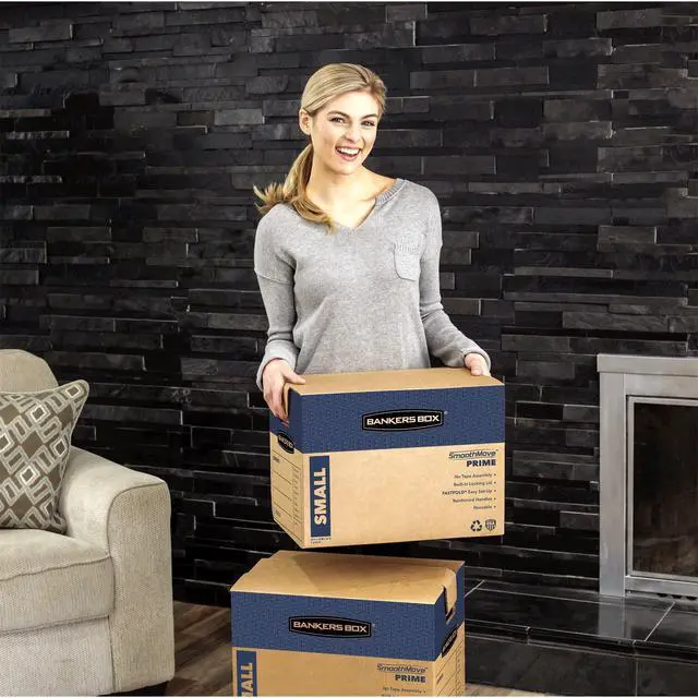 Alt view image 13 of 14 - 10-Pack Small Prime HD Moving Boxes with Reinforced Handles | Upgrade moving day with Prime boxes featuring attached lids, strong handles, and fast setup