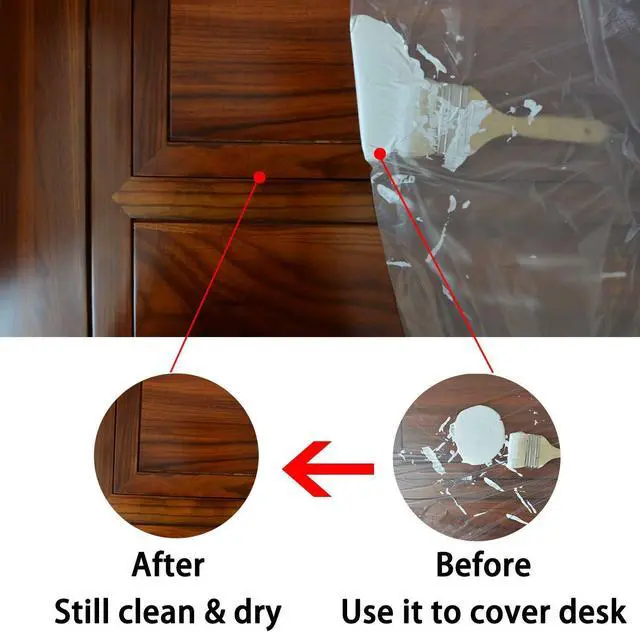 Alt view image 14 of 14 - 10 Piece Painter Plastic Drop Cloths Sheet,Waterproof Anti-dust Cover,9x12 Feet Disposable Tarp for Painting for Couch/Furniture Cover