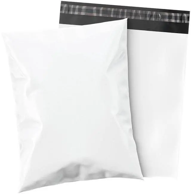 Alt view image 7 of 12 - 10x13 Inch 2 Mil Poly Mailers Glossy White Waterproof Tear-Resistant Shipping Bags for T-Shirts, Clothing, Apparel & Books with Permanent Self Seal Adhesive (1000 Pack)