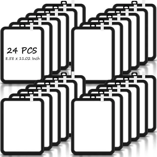 Alt view image 8 of 14 - 24 Pcs Dry Erase Mini White Boards Bulk 8.5 x 11'' Small Magnetic Whiteboard Double Sided Colored Writing Boards for Kids Students Locker Fridge (Black)
