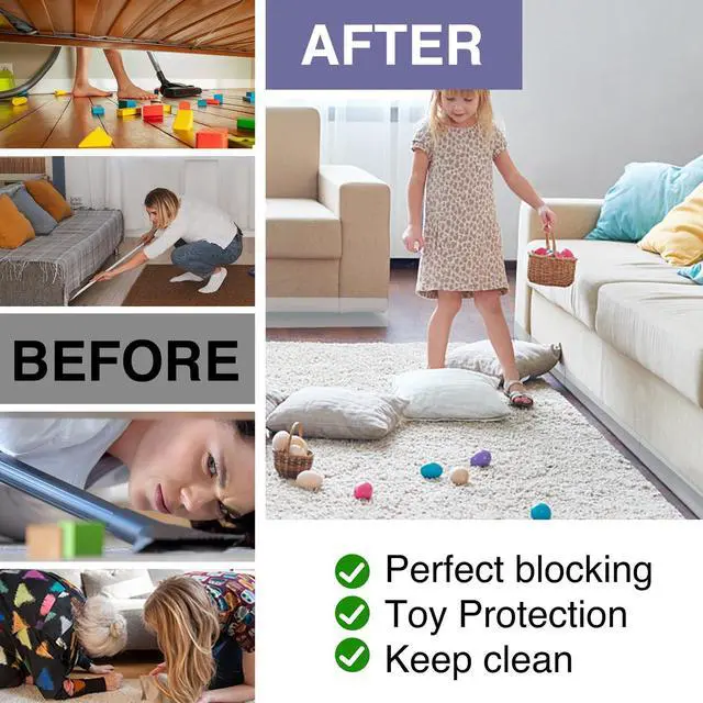Alt view image 9 of 12 - Under Couch BlockerCouch Blockers for Pets,16 Pack | Clear Under Furniture Blocker,Stop Things Going Under Sofa,Toy Blockers for Under Furniture with Strong Tape,16" L x 1.6" H
