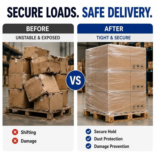 Alt view image 13 of 14 - 18" x 1500 Ft Heavy Duty Stretch Shrink Wrap with Handle, 80 Gauge, 4 Pack | 80Ga High-Stretch Shrink Wrap, Ergonomic Handle, Puncture-Proof. Heavy Duty Guard for Moving, Furniture, Pallets & Cargo