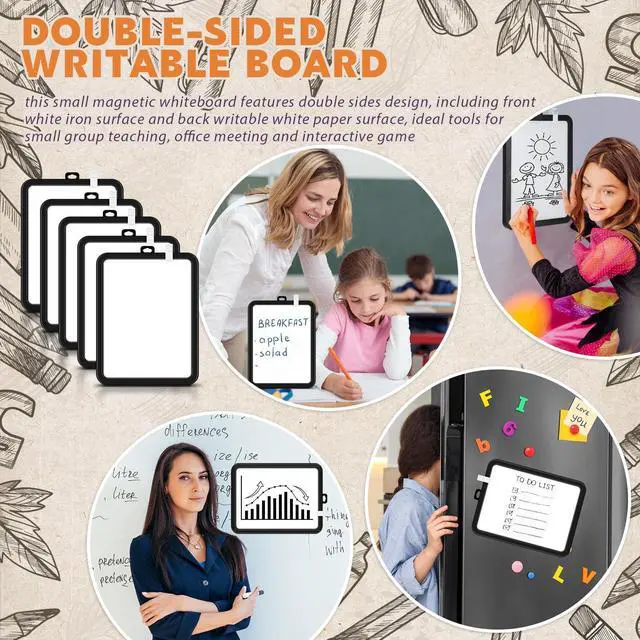 Alt view image 11 of 14 - 24 Pcs Dry Erase Mini White Boards Bulk 8.5 x 11'' Small Magnetic Whiteboard Double Sided Colored Writing Boards for Kids Students Locker Fridge (Black)