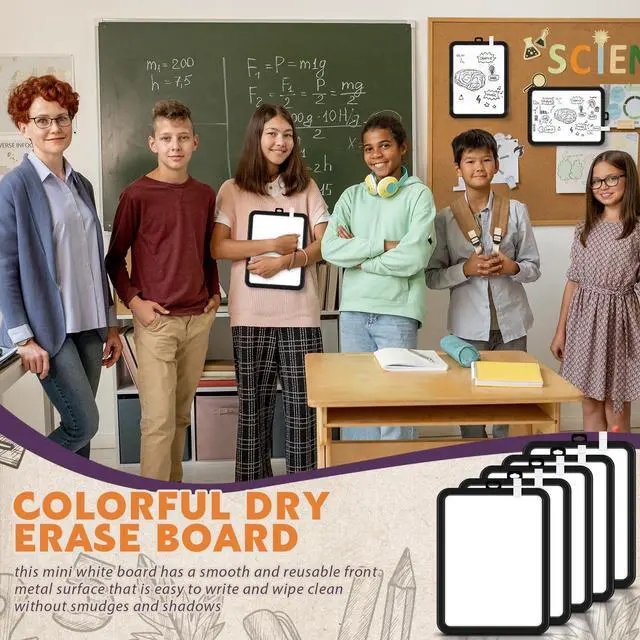 Alt view image 13 of 14 - 24 Pcs Dry Erase Mini White Boards Bulk 8.5 x 11'' Small Magnetic Whiteboard Double Sided Colored Writing Boards for Kids Students Locker Fridge (Black)