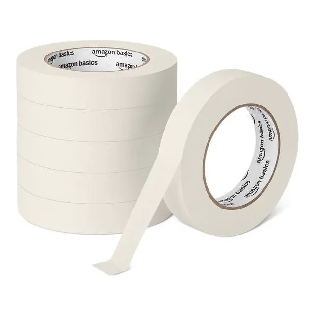 Alt view image 6 of 10 - Masking Tape, Hand-Tearable Painters Tape, Rubber Adhesive, 0.94 Inch x 60 Yard, Beige, 6 Rolls