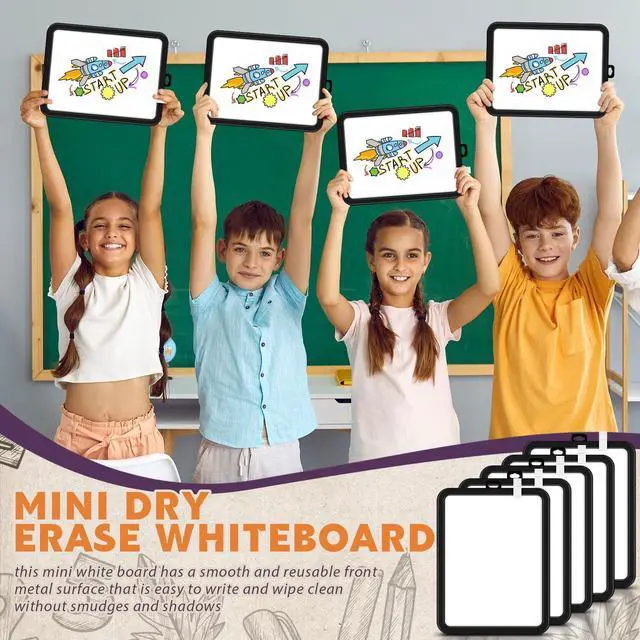 Alt view image 14 of 14 - 24 Pcs Dry Erase Mini White Boards Bulk 8.5 x 11'' Small Magnetic Whiteboard Double Sided Colored Writing Boards for Kids Students Locker Fridge (Black)