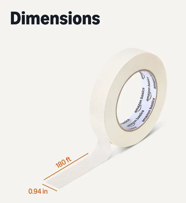 Alt view image 10 of 10 - Masking Tape, Hand-Tearable Painters Tape, Rubber Adhesive, 0.94 Inch x 60 Yard, Beige, 6 Rolls