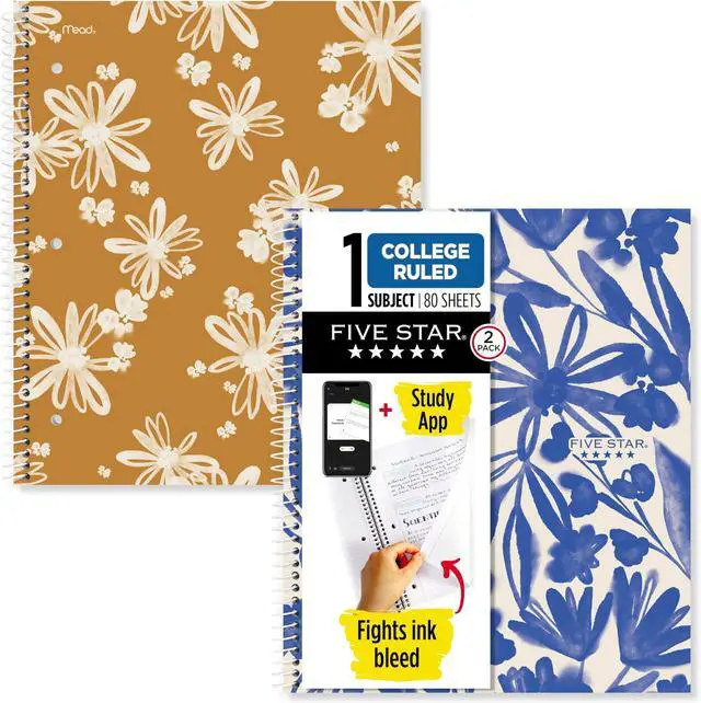 Alt view image 8 of 14 - Spiral Notebook + Study App,1 Subject,College Ruled,8-1/2" x 11",80 Sheets,Fights Ink Bleed,Water Resistant Cover,Soft Petals (820331F-ECM),(Pack of 12)