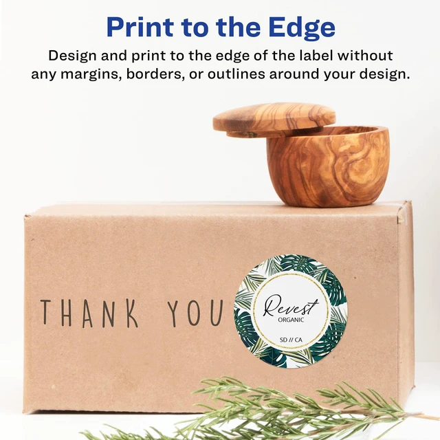 Alt view image 10 of 14 - Matte White Round Labels, Sure Feed Technology, 3" Diameter, 600 Matte White Printable Labels