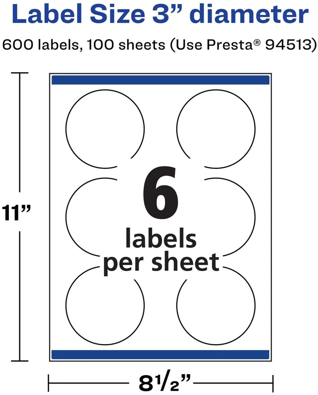 Alt view image 12 of 14 - Matte White Round Labels, Sure Feed Technology, 3" Diameter, 600 Matte White Printable Labels