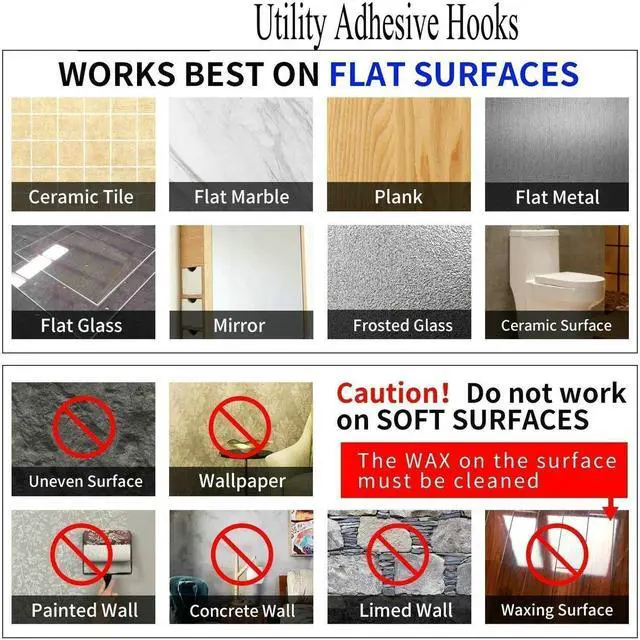 Alt view image 12 of 14 - 24 Pack Adhesive Wall Hooks 33LB Heavy Duty No Drill Clear Sticky Hooks | Transparent, Waterproof, Self Adhesive, 33lbs Max Load No Damage, For Keys, Bathroom, Shower, Outdoor, Kitchen, Door