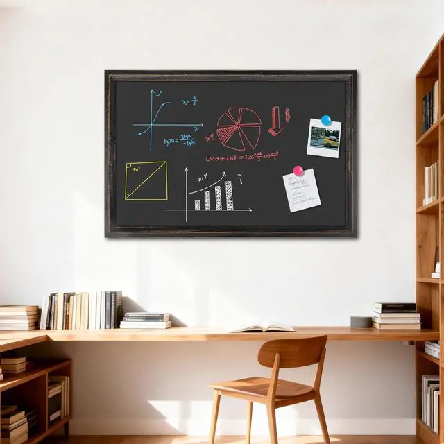Alt view image 14 of 14 - Magnetic Chalkboard 36x24 Rustic Wood Framed Chalk Board for Wall | Rustic Wood Chalkboard, Magnetic Blackboard Wall, Wall Mounted Kitchen Menu, Farmhouse Home Classroom, Durable Easy Clean